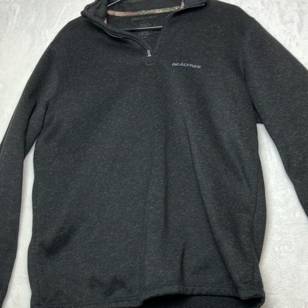 Realtree Dark grey  1/4 Zip Pullover Sweater. Sz XL